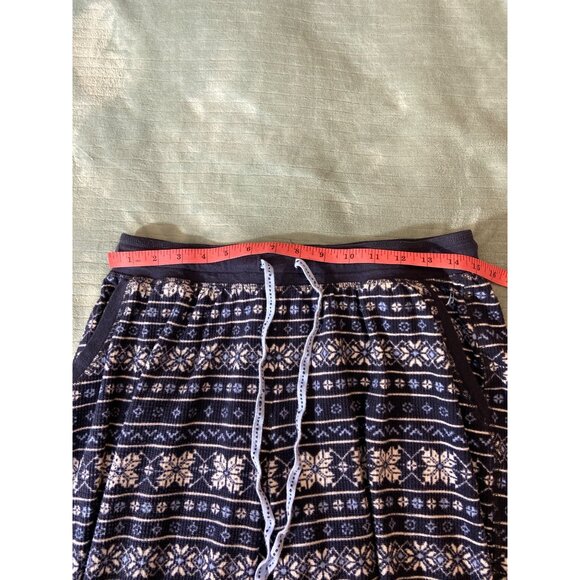 Nautica Womens L Pajama Set Navy White Winter Button Henley Top Drawstring Pants - Picture 10 of 11